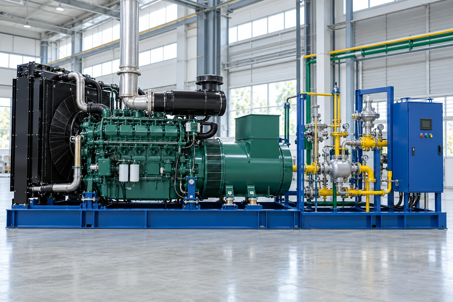 Illustrative generator with gas handling module and electronic controls