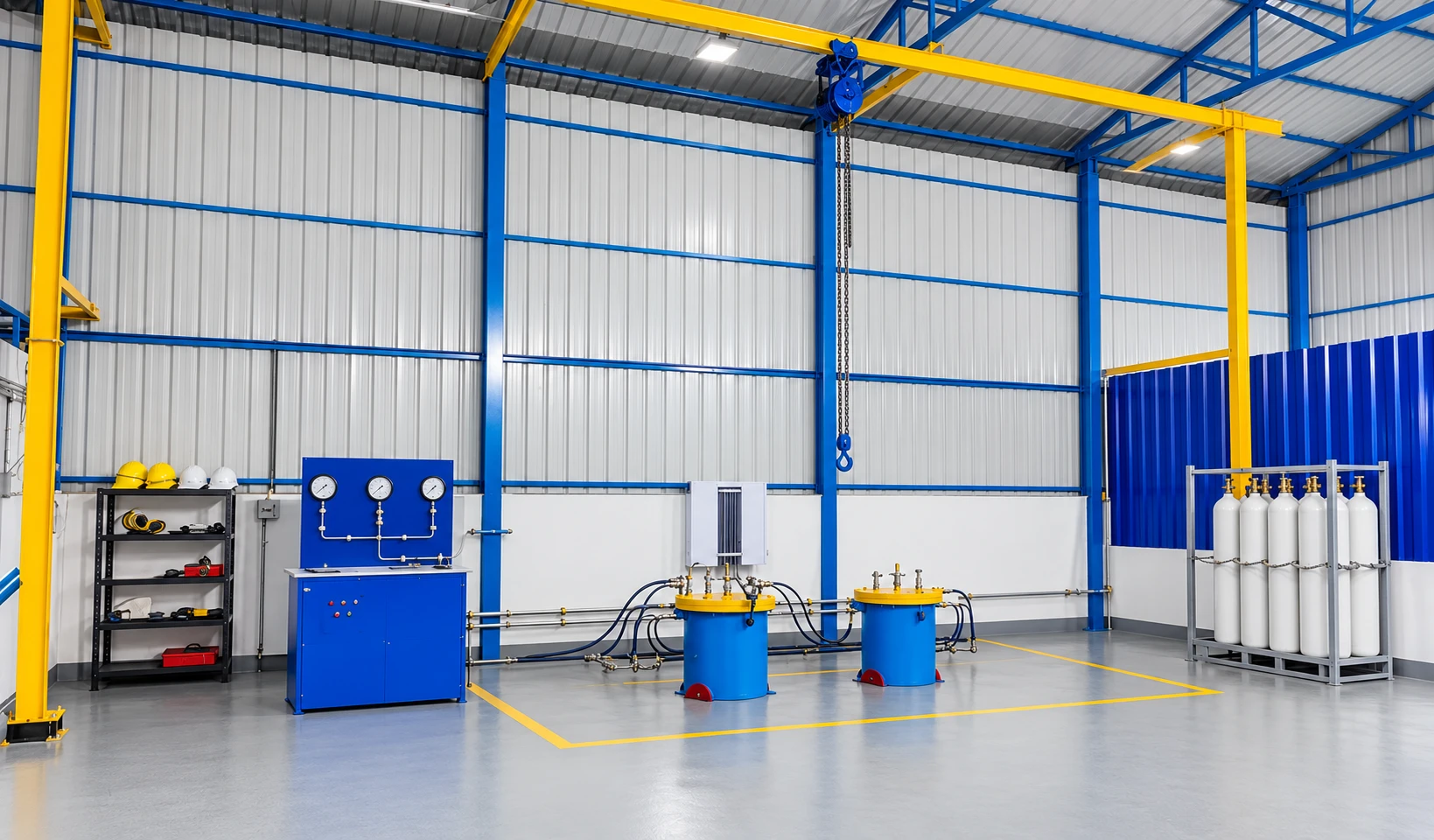 Illustrative cylinder testing plant